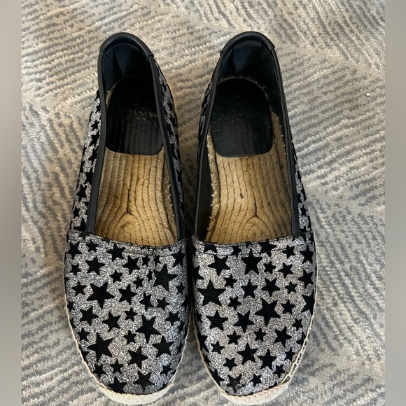 Saint Laurent espadrilles with silver glitter and black stars, 38.5 US 8.5 - Picture 9 of 14